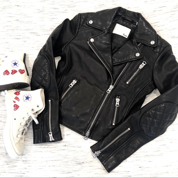 Aritzia Wilfred Free Leather Biker Jacket XXS NWOT - Picture 2 of 8